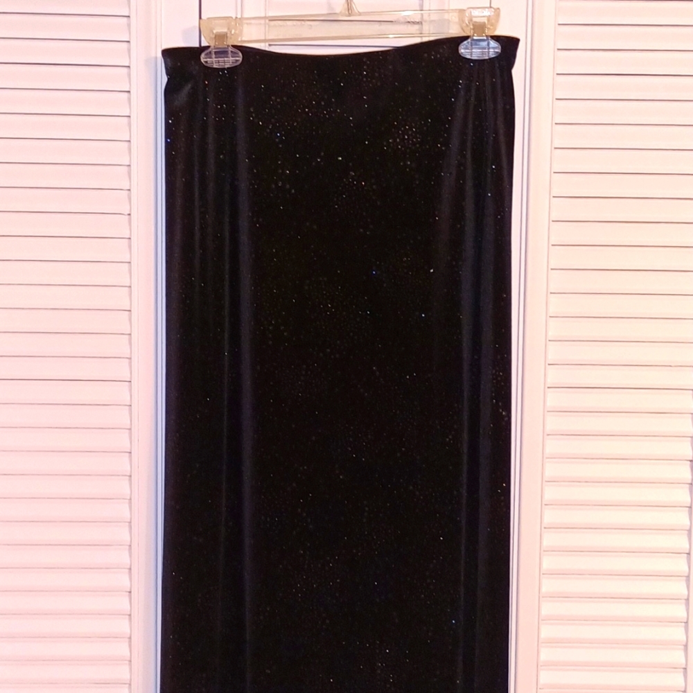 RALPH LAUREN Black Velvet w/subtle glitter evening skirt